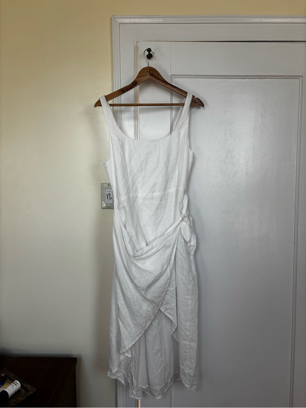 Wilfred White Sleeveless Wrap-Style Midi Dress
